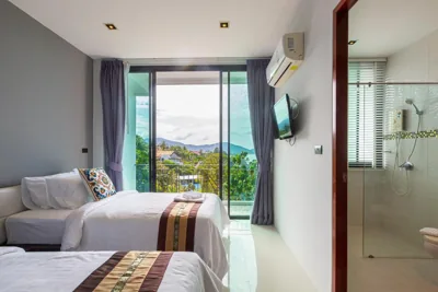 Camera Standard Doppia con Letti Singoli con Vista Mare — Rossarin Sea View Patong